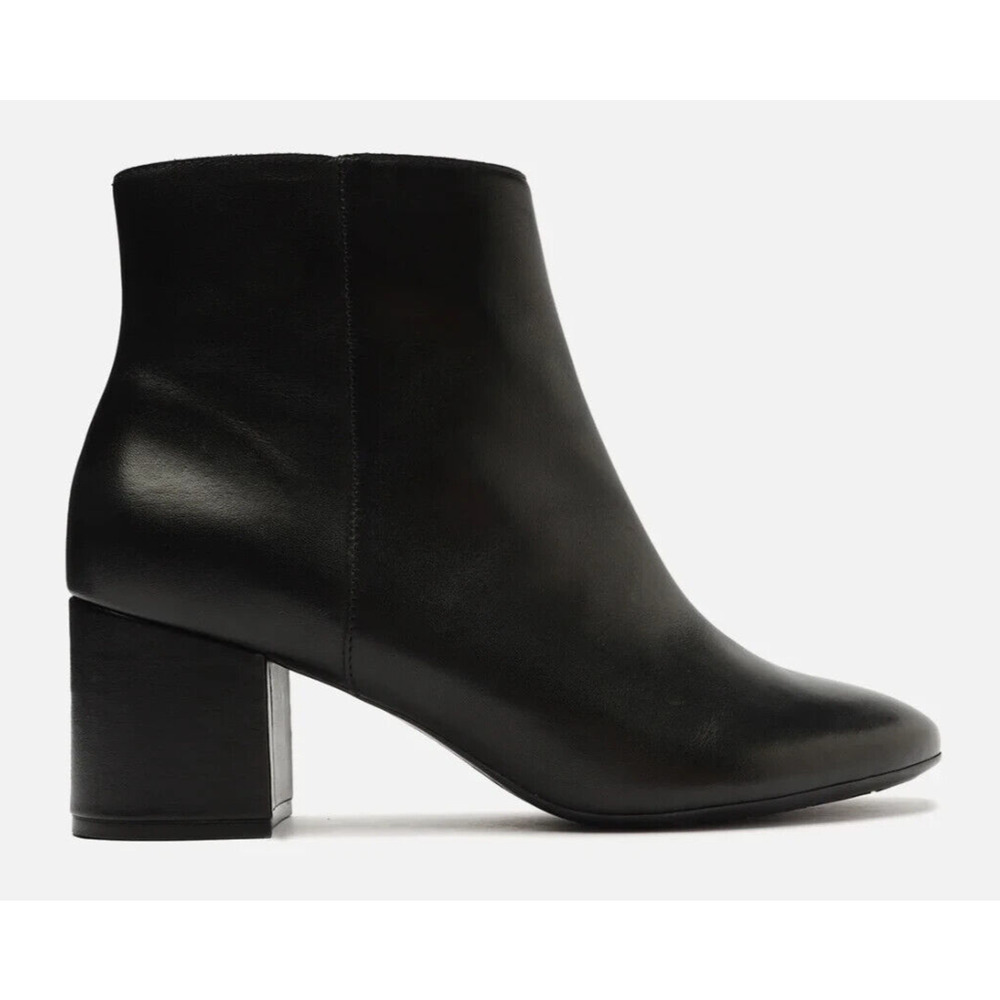 Arezzo Rosi Black Leather Bootie Leather BRA Size 37, US‎ Size 8, EU 39